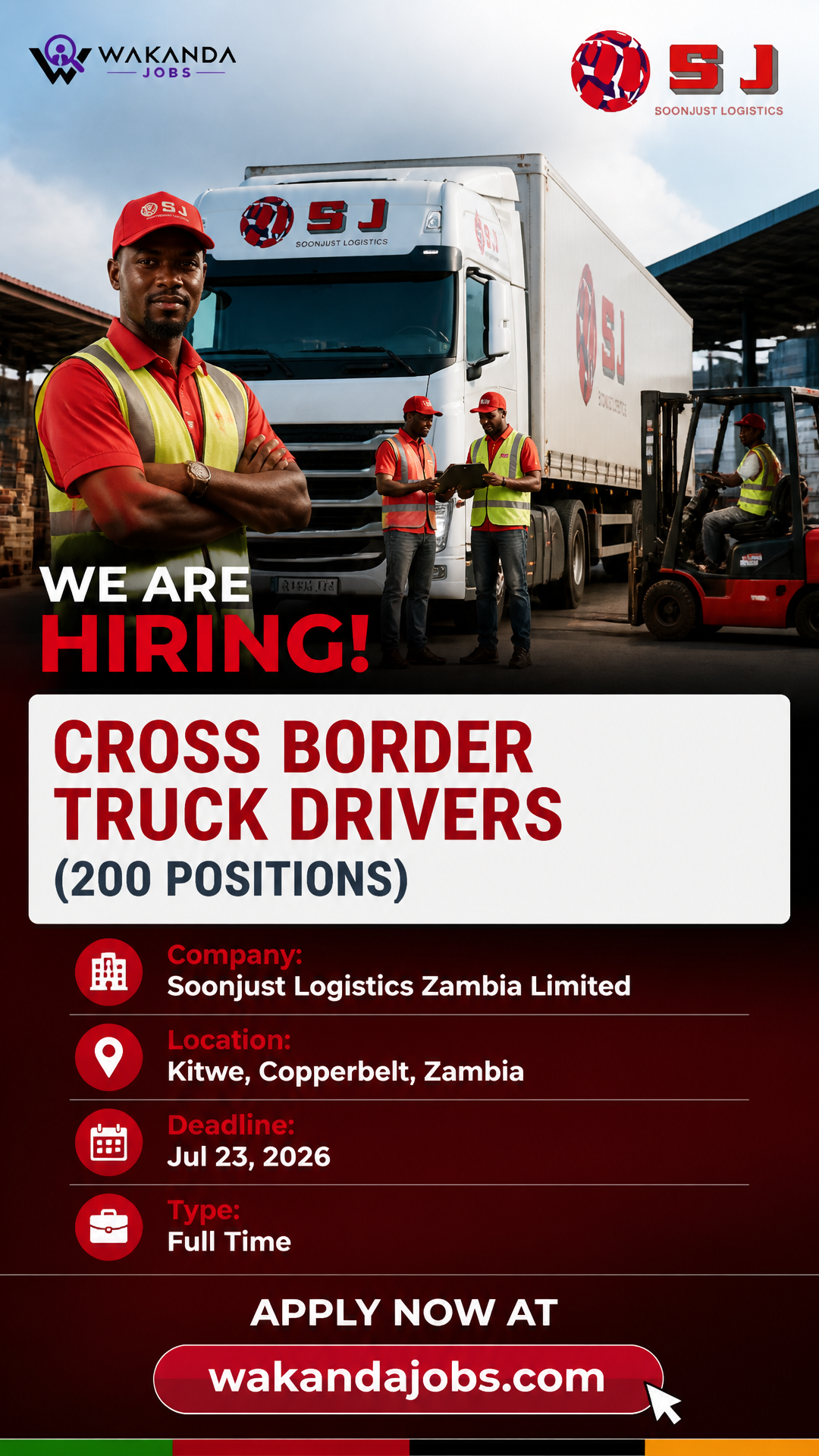 CROSS BORDER TRUCK DRIVERS (200 POSITIONS)