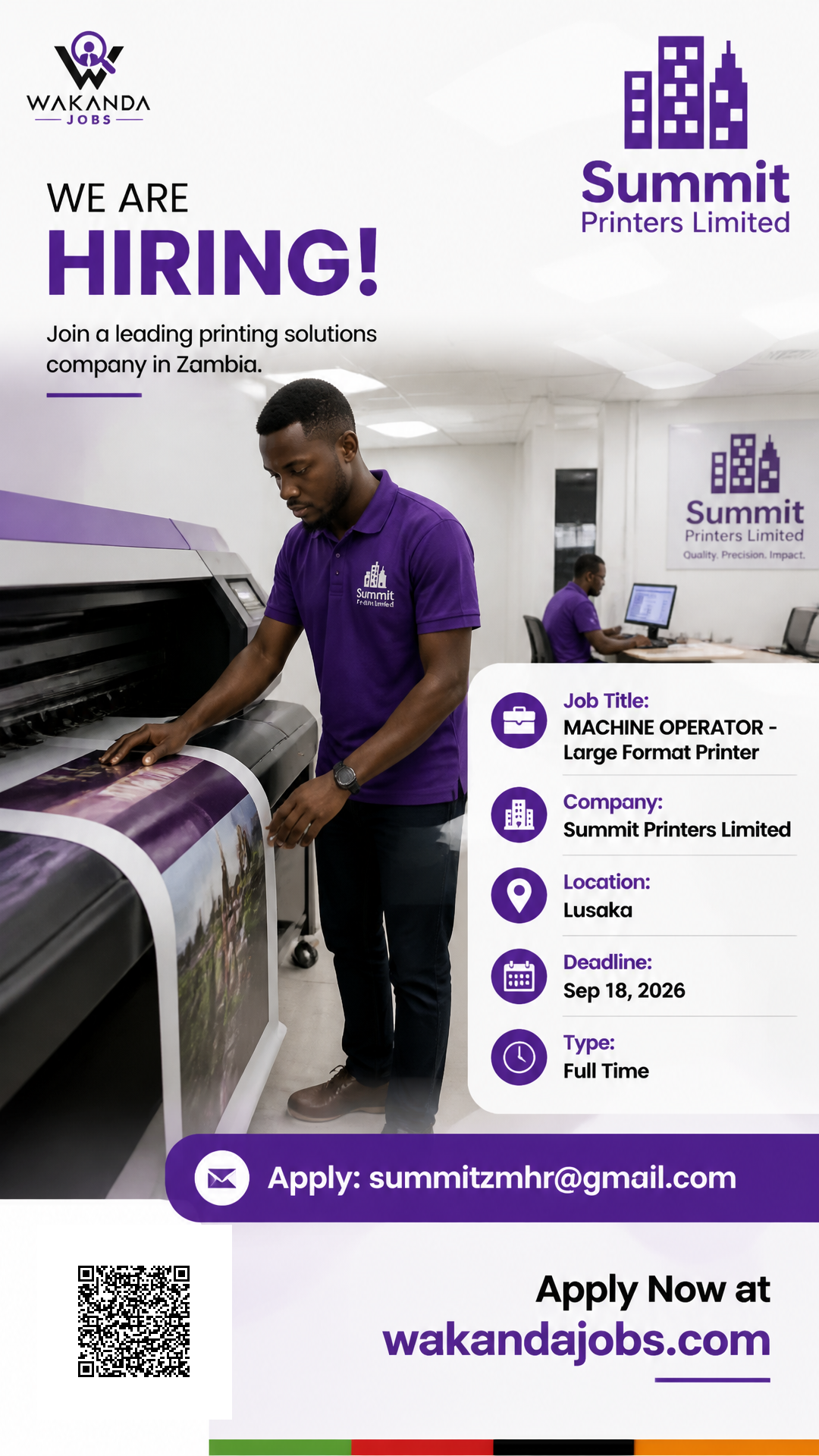 MACHINE OPERATOR - Large Format Printer