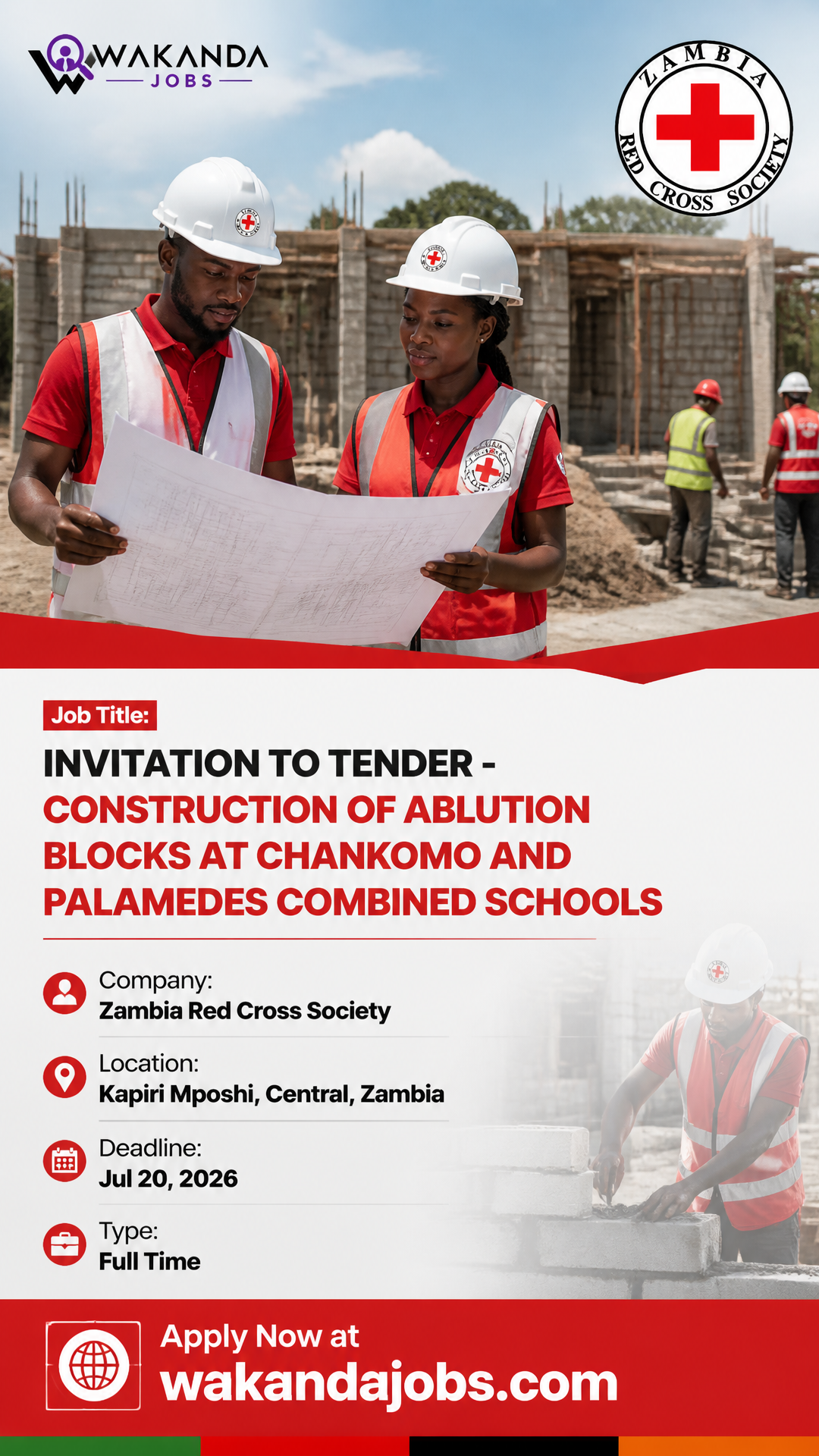 INVITATION TO TENDER - CONSTRUCTION OF ABLUTION BLOCKS AT CHANKOMO AND PALAMEDES COMBINED SCHOOLS
