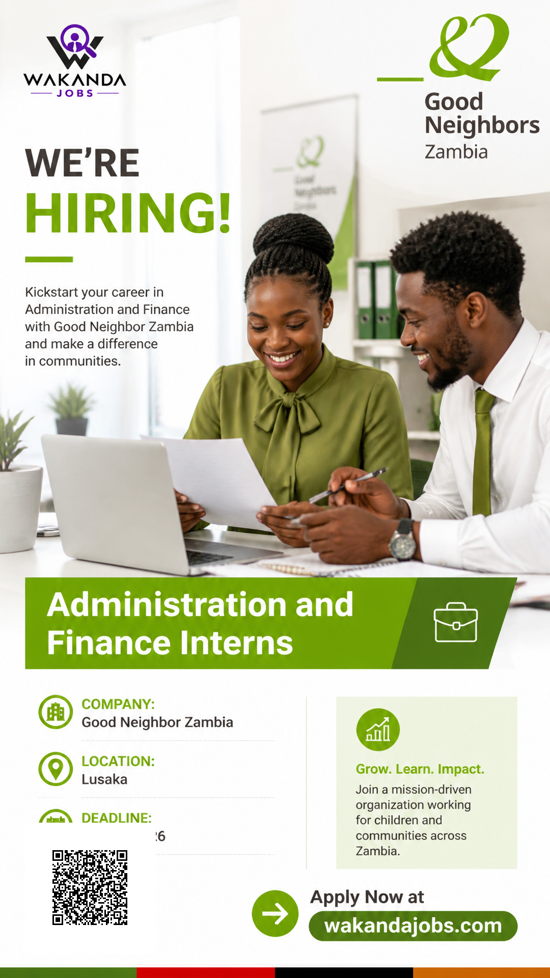 Administration Intern (1 Position) & Finance Intern (1 Position)