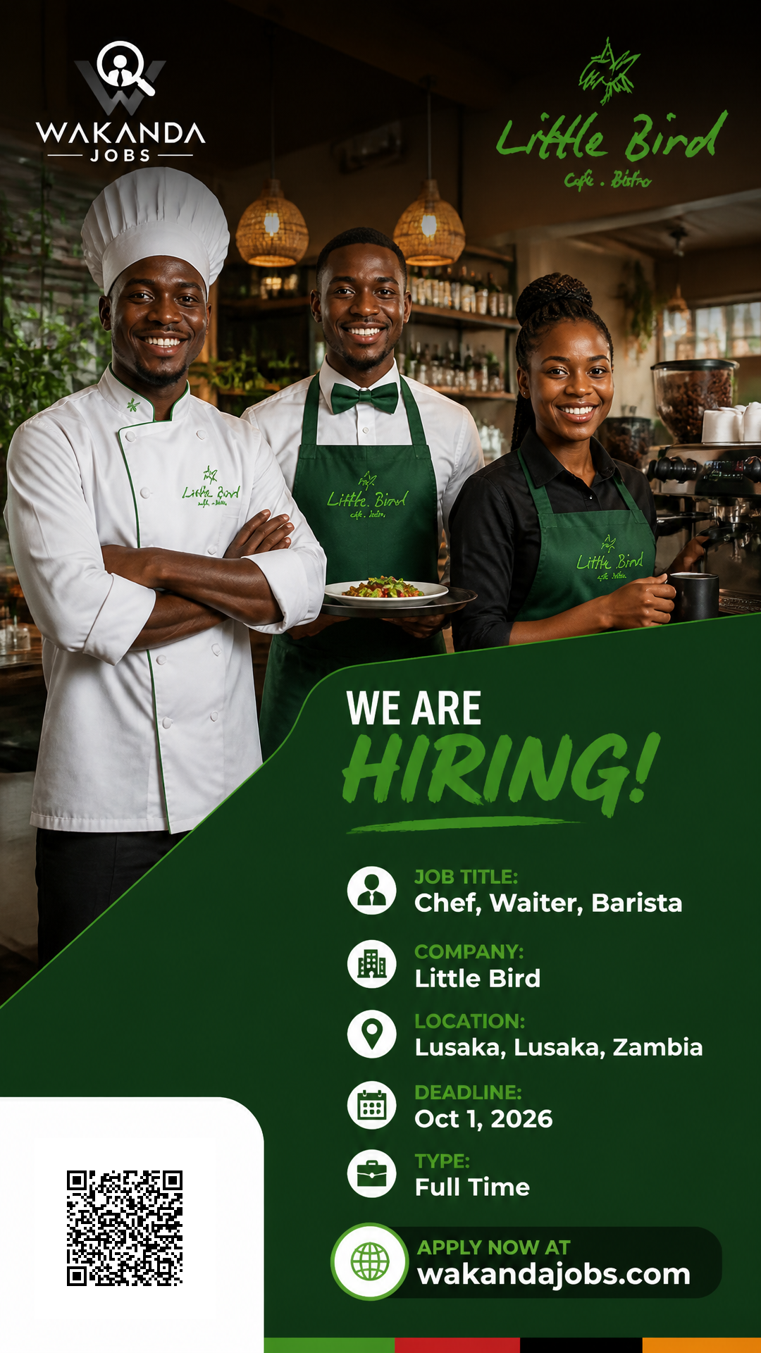 Chef, Waiter, barista.